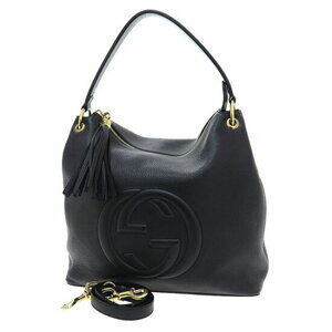 Gucci Pebbled Calfskin Soho Hobo bag black leather